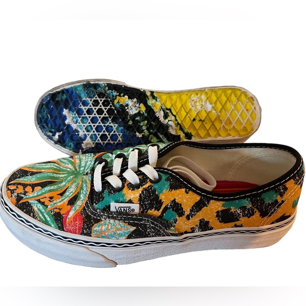 Vans x Crayola Collaboration "Van Doren Inspired" (floral/tropical) Women's Sz 7 - Picture 3 of 8